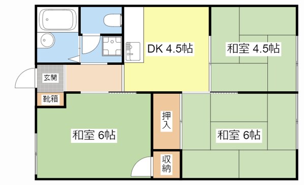 ハイツ物部の物件間取画像